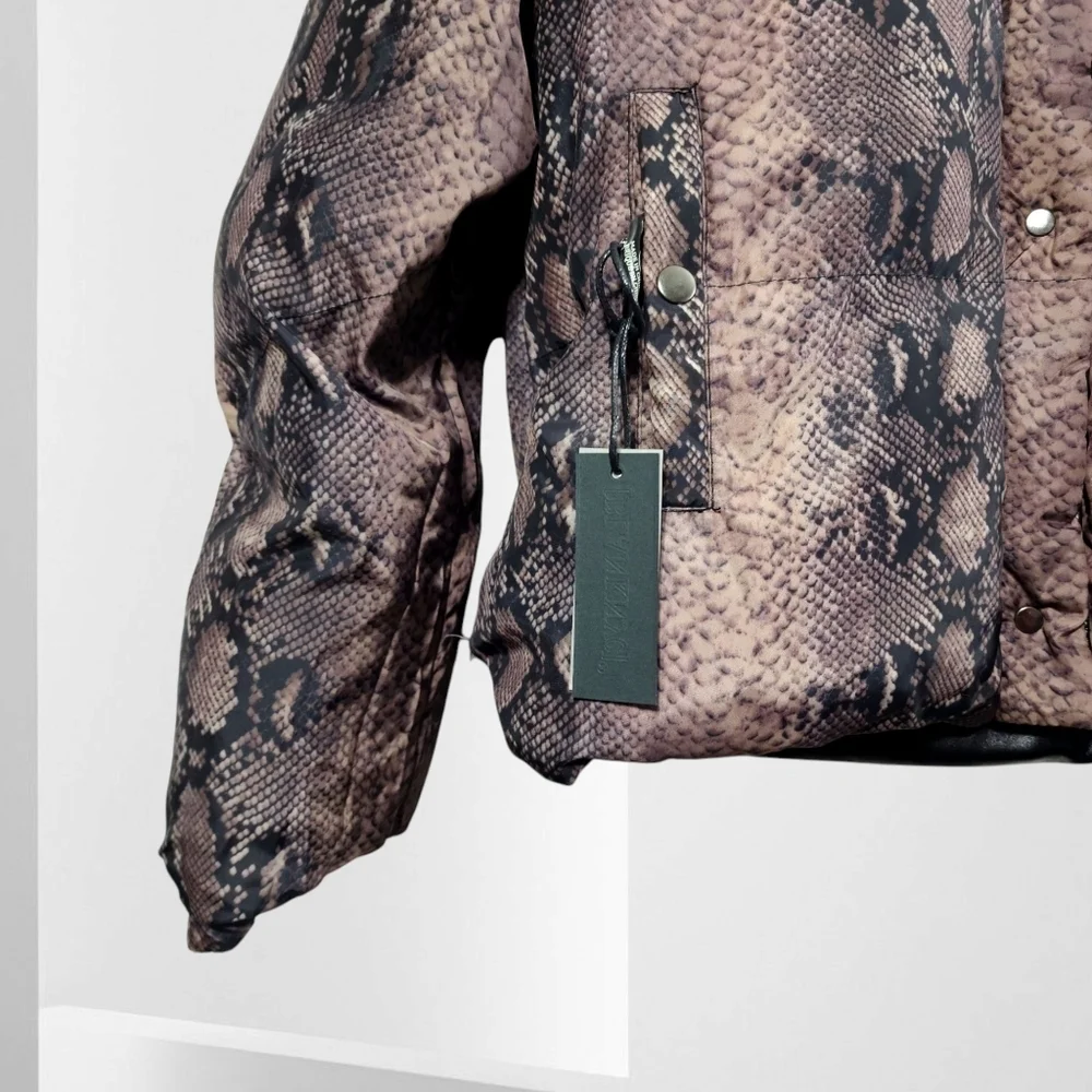 New BlankNYC x Revolve Reversible Snake Print Puffer Jacket